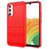 Samsung Galaxy A34 5G Deksel Børstet Karbonfibertekstur Rød