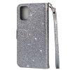 Samsung Galaxy A41 Etui Glitter Glidelås Sølv