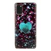 Samsung Galaxy A41 Deksel Motiv Blått Hjärta Glitter