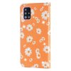 Samsung Galaxy A51 Etui Glitter Blomstermønster Oransje