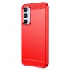 Samsung Galaxy A54 5G Deksel Børstet Karbonfibertekstur Rød