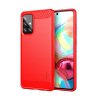 Samsung Galaxy A72 Deksel Børstet Karbonfibertekstur Rød