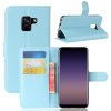 Samsung Galaxy A8 2018 Plånboksetui PU-skinn Litchi Ljusblå