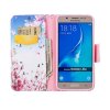 Samsung Galaxy J5 2016 MobilEtui Kortfickor Rosa Blommor