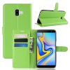 Samsung Galaxy J6 Plus Plånboksetui Litchi Grønn