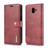 Samsung Galaxy J6 Plus Plånboksetui Löstagbart Deksel Rød