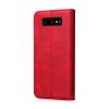 Samsung Galaxy S10E MobilEtui Retro Skinntekstur Sömnad Rød