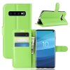 Samsung Galaxy S10 Mobilplånbok Litchi PU-skinn Grønn