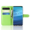 Samsung Galaxy S10 Mobilplånbok Litchi PU-skinn Grønn