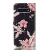 Samsung Galaxy S10 Plånboksetui Kortlomme Motiv Rosa Blommor Svart