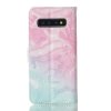 Samsung Galaxy S10 Plånboksetui Kortlomme Motiv Rosa och Blått StenMønster