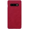 Samsung Galaxy S10 Plus Etui Qin Series PU-skinn Kortlomme Rød