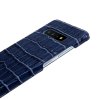 Samsung Galaxy S10 Deksel Ekte Skinn Krokodillemønster Mörkblå