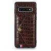 Samsung Galaxy S10 Deksel Krokodillemønster KortHolder Brun