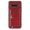 Samsung Galaxy S10 Deksel Krokodillemønster KortHolder Rød