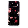 Samsung Galaxy S10 Deksel Selvlysende motiv Blommor på Svart