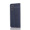 Samsung Galaxy S20 Etui Ekte Skinn Litchi Mörkblå
