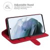 Samsung Galaxy S21 FE Etui Skinntekstur Rød