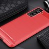 Samsung Galaxy S21 FE Deksel Børstet Karbonfibertekstur Rød