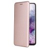 Samsung Galaxy S21 Etui Karbonfibertekstur Rosegull