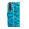 Samsung Galaxy S21 Plus Etui Krokodillemønster Glitter Blå