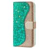 Samsung Galaxy S22 Etui Krokodillemønster Glitter Grønn