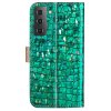 Samsung Galaxy S22 Plus Fodral Krokodilmönster Glitter Grön