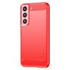 Samsung Galaxy S22 Deksel Børstet Karbonfibertekstur Rød