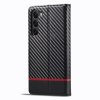 Samsung Galaxy S23 Etui Karbonfibertekstur Rød Stripe Horizontal