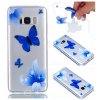 Samsung Galaxy S8 Deksel TPU Motiv Blåa Fjärilar och Blommor