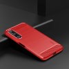 Sony Xperia 1 V Deksel Børstet Karbonfibertekstur Rød