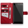 Sony Xperia XA2 Ultra Ekte Skinn PlånboksEtui Rød