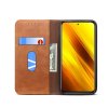 Xiaomi Poco X3 NFC Etui Retro Skinntekstur Sömnad Ljusbrun