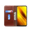 Xiaomi Poco X3 NFC Etui Retro Skinntekstur Sömnad Mörkbrun