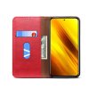 Xiaomi Poco X3 NFC Etui Retro Skinntekstur Sömnad Rød