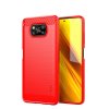 Xiaomi Poco X3 NFC Deksel Børstet Karbonfibertekstur Rød