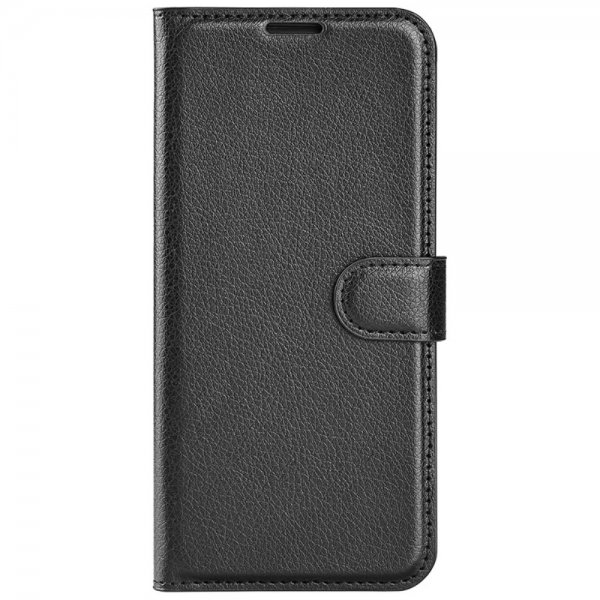 iPhone 16 Etui Litchi Svart