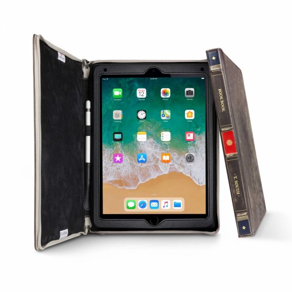 iPad 9.7. Air 1. Air 2 Etui BookBook Ekte Skinn Stativ Brun
