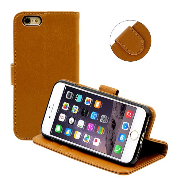 iPhone 6/6S Etui med Stativ Brun