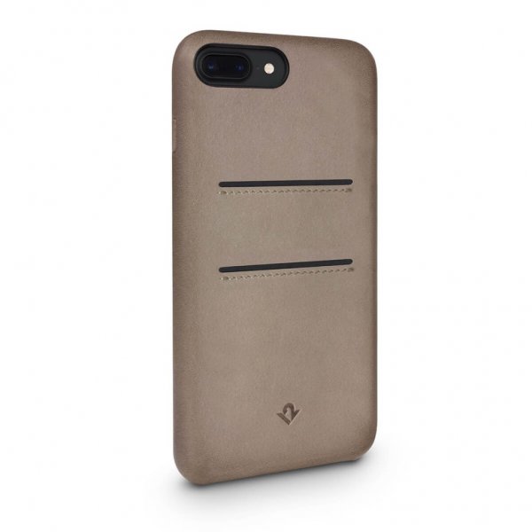  Relaxed Leather iPhone 7/8 PLUS Skal Kortspor Ekte Skinn Taupe