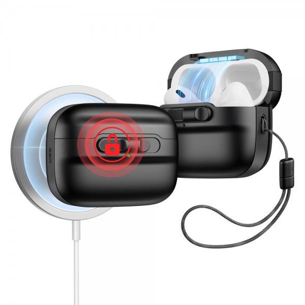 AirPods Pro/AirPods Pro 2 Deksel Pulse FlickLock HaloLock Svart