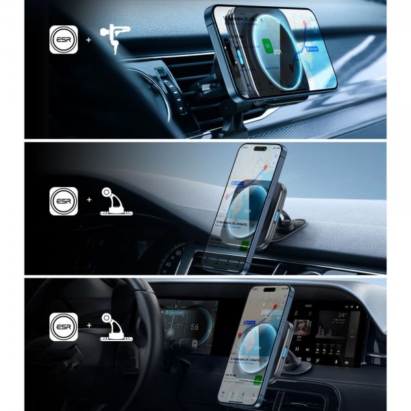 Mobilholder til bil Qi2 Wireless Car Charger CryoBoost HaloLock Svart