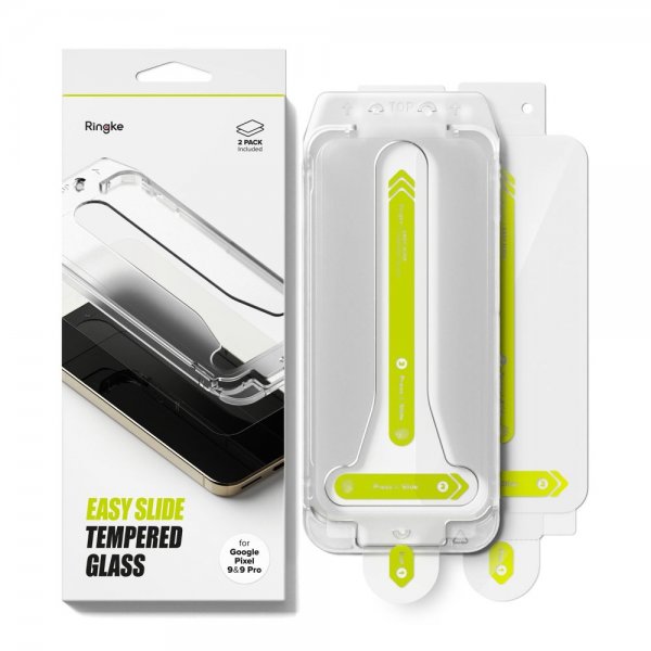 Google Pixel 9/Pixel 9 Pro Skjermbeskytter Easy Slide 2-pakning