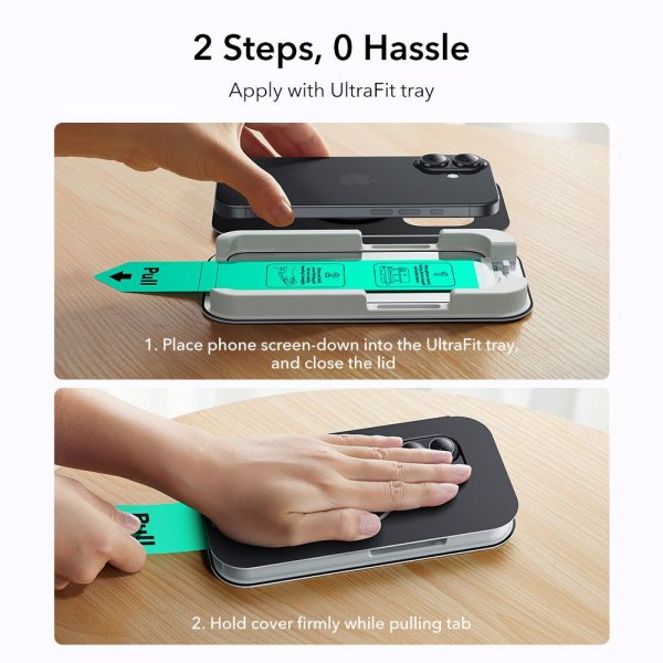 iPhone 16 Pro/iPhone 17 Skjermbeskytter UltraFit 2-pakning