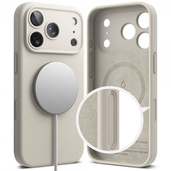 iPhone 17 Pro Deksel Silicone Magnetic Stone
