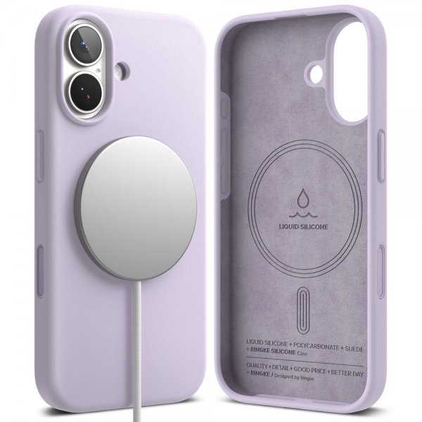 iPhone 17 Deksel Silicone Magnetic Lilla