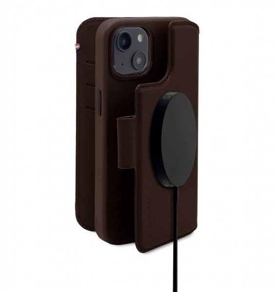 iPhone 14 Plus Etui Leather Detachable Wallet Brun