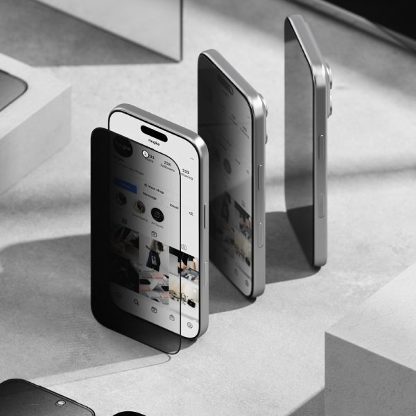 iPhone 17 Pro Skjermbeskytter Easy Slide Privacy 2-pakning