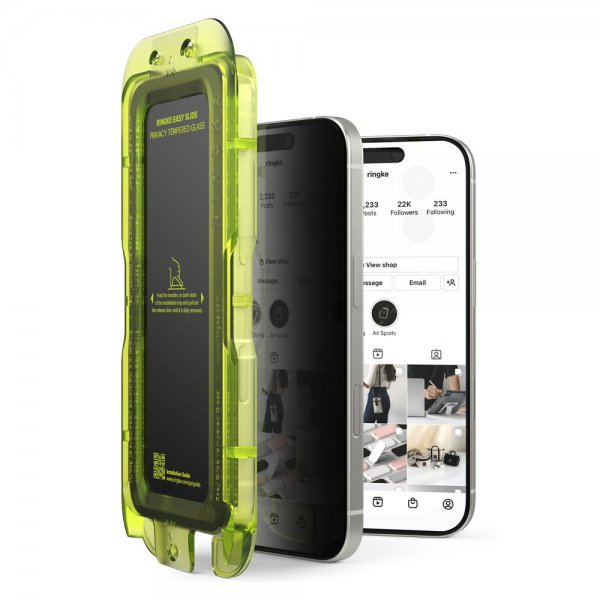 iPhone 17 Skjermbeskytter Easy Slide Privacy 2-pakning