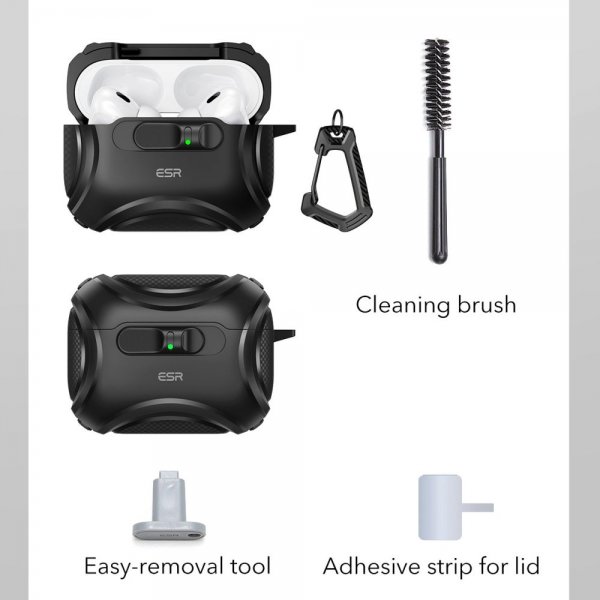 AirPods Pro 3 Deksel Cyber ​​FlickLock MagSafe Svart